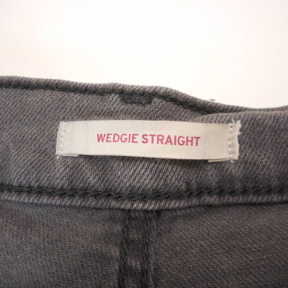 Levi's Ankle Wedgie Straight Jeans Faded Black Denim High Rise Womens Size 31x27 - Picture 7 of 11